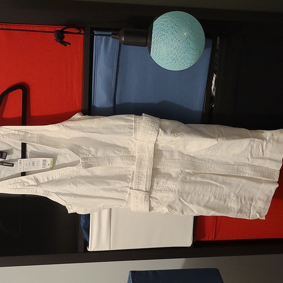 MANGO, White long top with belt, perfect for the summer - Picture 5 of 6